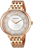 Swarovski Crystalline Chic Analog Silver Dial Rose Gold Steel Strap Watch for Women - 5544590