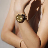 Movado Bold Yellow Gold Dial Yellow Gold Steel Strap Watch For Women - 3600085