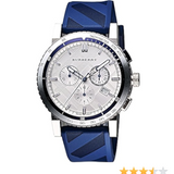 Burberry City Sport Chronograph White Dial Blue Rubber Strap Watch For Men - BU9808