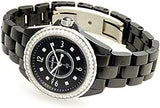 Chanel J12 Diamonds Ceramic Black Dial Black Steel Strap Watch for Women - J12 H3108