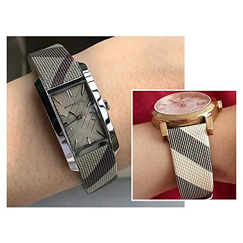 Burberry The Pioneer Grey Dial Leather Strap Watch for Women - BU9504