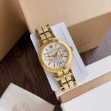 Versace V Racer Chronograph White Dial Gold Steel Strap Watch for Men - VBR060017