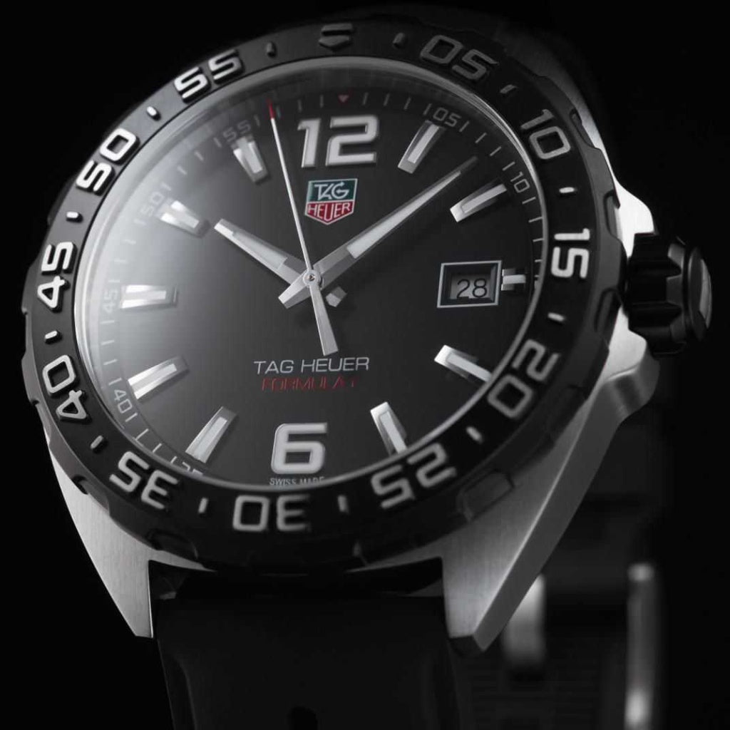 Tag Heuer Formula 1 Quartz Black Dial Black Rubber Strap Watch for Men - WAZ1110.FT8023