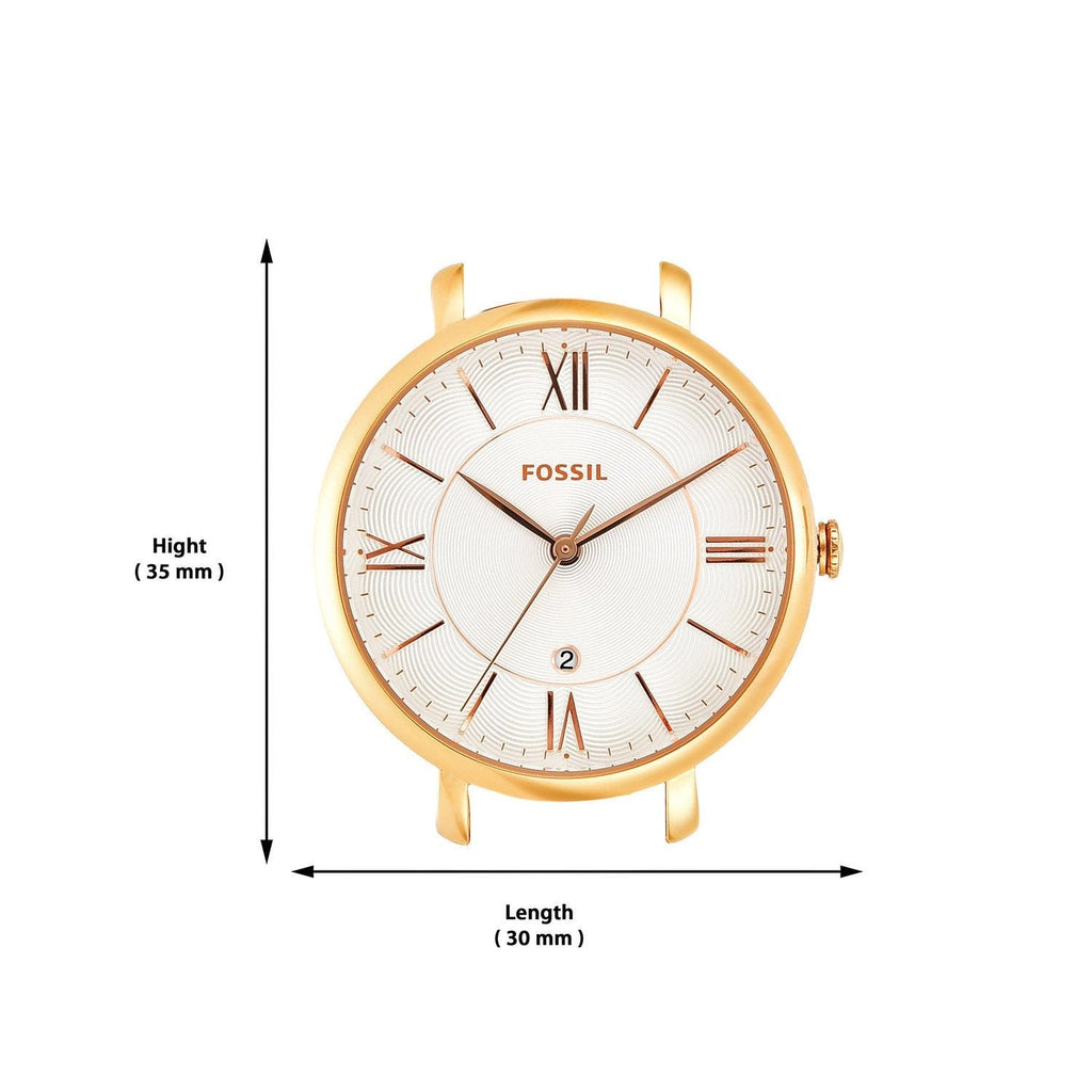 Fossil Jacqueline Mother of Pearl White Dial Gold Mesh Strap Watch for Women - ES4352