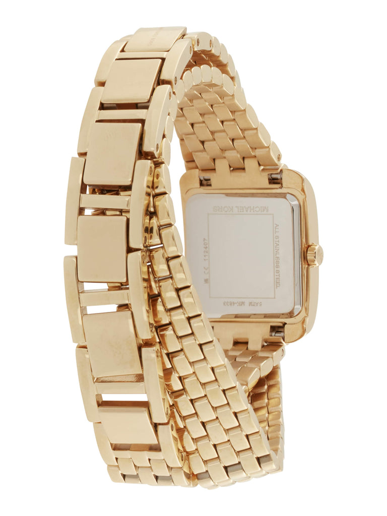Michael Kors Emery Pave Double Wrap White Dial Gold Steel Strap Watch for Women - MK4833