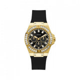 Guess Venus Diamonds Black Dial Black Rubber Strap Watch for Women - GW0118L1