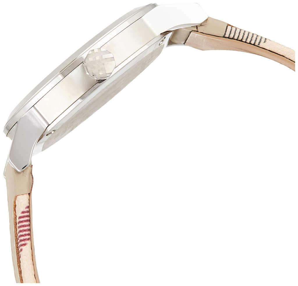Burberry The City White Dial Beige Leather Strap Watch for Women - BU9132