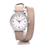 Burberry Utilitarian White Dial Pink Leather Strap Watch for Women - BU7847