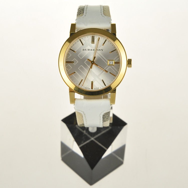 Burberry The City White Dial White Leather Strap Watch for Women - BU9015