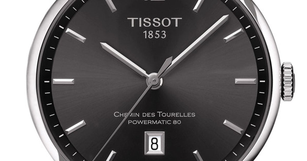 Tissot Chemin Des Tourelles Powermatic 80 Black Dial Black Leather Strap Watch For Men - T099.407.16.447.00