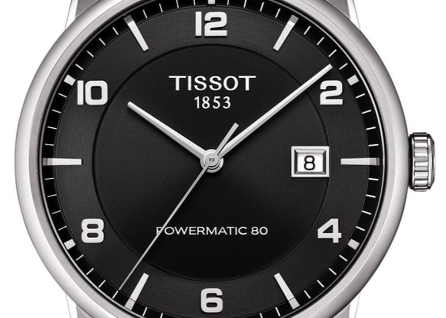 Tissot Luxury Powermatic 80 Black Dial Black Leather Strap Watch For Men - T086.407.16.057.00