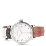 Burberry Utilitarian White Dial Multicolor Leather Strap Watch for Women - BU7824