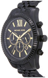 Michael Kors Lexington Chronograph Black Dial Black Steel Strap Watch for Men - MK8603