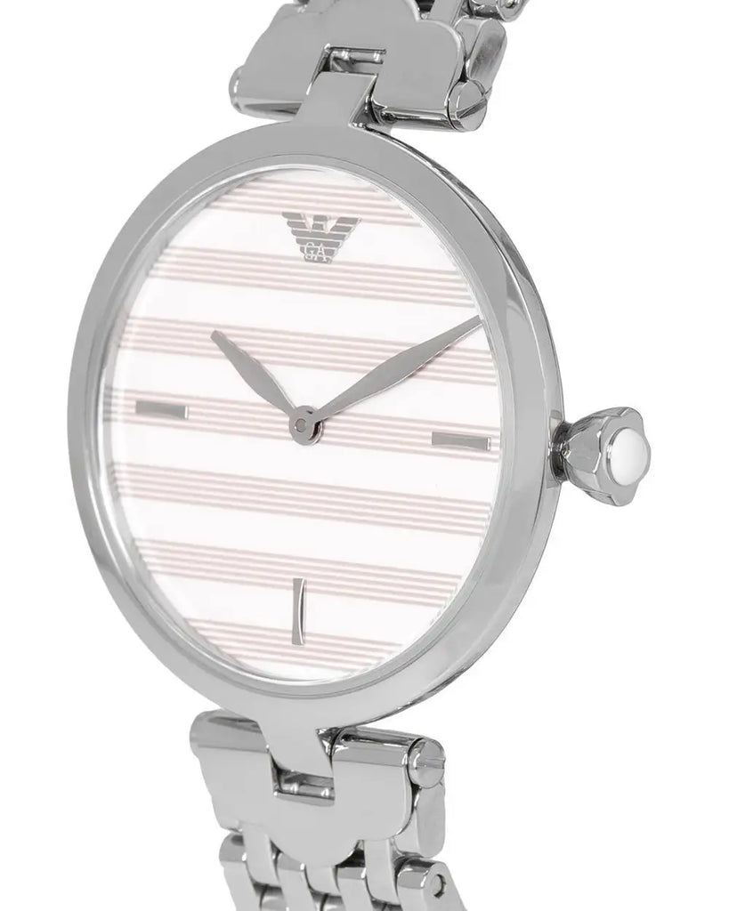 Emporio Armani Arianna Analog White Dial Silver Steel Strap Watch For Women - AR11195