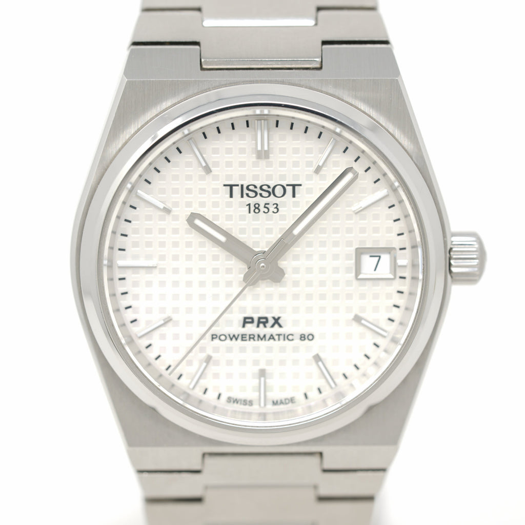 Tissot PRX Powermatic 80 White Dial Silver Steel Strap Watch for Men - T137.207.11.111.00