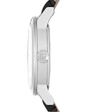 Burberry The City White Dial Black Haymarket Leather Strap Watch for Women - BU9150