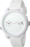 Tommy Hilfiger Denim White Dial White Rubber Strap Watch for Men - 1791324