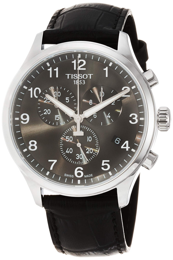 Tissot Chrono XL Classic Black Dial Black Leather Strap Watch For Men - T116.617.16.057.00