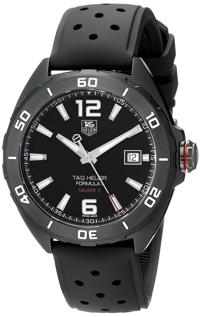 Tag Heuer Formula 1 Automatic Black Dial Black Rubber Strap Watch for Men - WAZ2115.FT8023