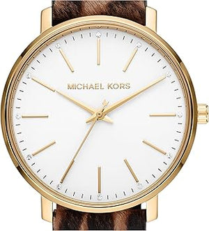 Michael Kors Pyper Three-Hand White Dial Cheetah Print Leather Strap Watch for Women - MK4751