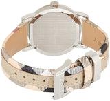 Burberry The City White Dial Beige Leather Strap Watch for Women - BU9132