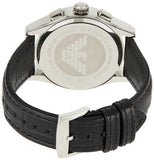 Emporio Armani Valente Chronograph Black Dial Black Leather Strap Watch For Men - AR1633