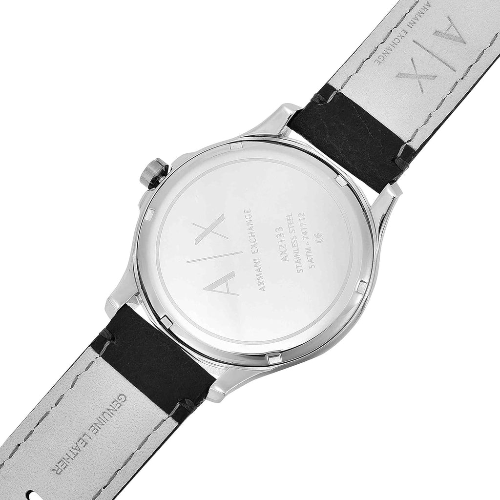 Armani Exchange Hampton Chronograph White Dial Brown Leather Strap Watch For Men - AX2187
