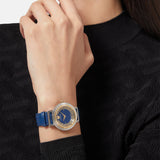 Versace Greca Blue Dial Blue Leather Strap Watch for Women - VERE00218