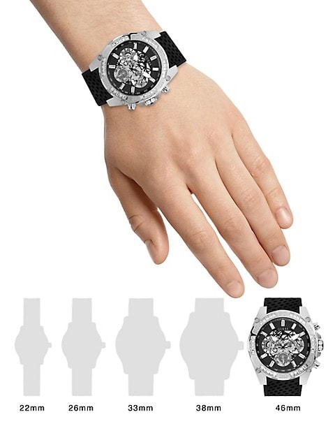 Guess Trophy Multifunction Black Dial Black Rubber Strap Watch for Men - GW0333G1