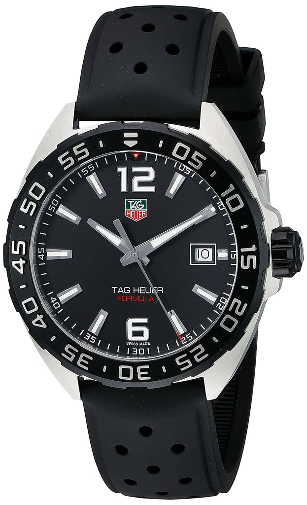 Tag Heuer Formula 1 Quartz Black Dial Black Rubber Strap Watch for Men - WAZ1110.FT8023