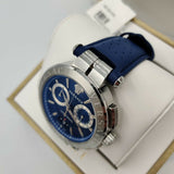 Versace Aion Chronograph Blue Dial Blue Leather Strap Watch for Men - VE1D01220