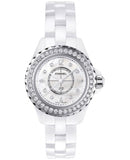 Chanel J12 Quartz Diamonds White Dial White Steel Strap Watch for Women - J12 H3110