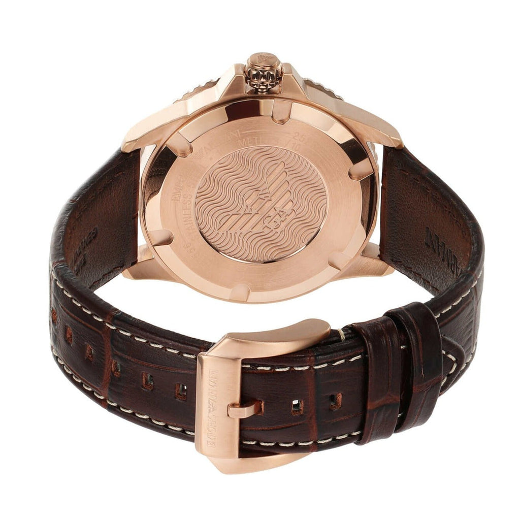 Emporio Armani Pro Planet Three Hand Date Blue Dial Brown Leather Strap Watch For Men - AR11556