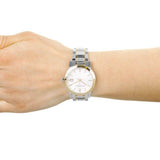 Burberry The City White Dial Two Tone Steel Strap Watch for Women - BU9115