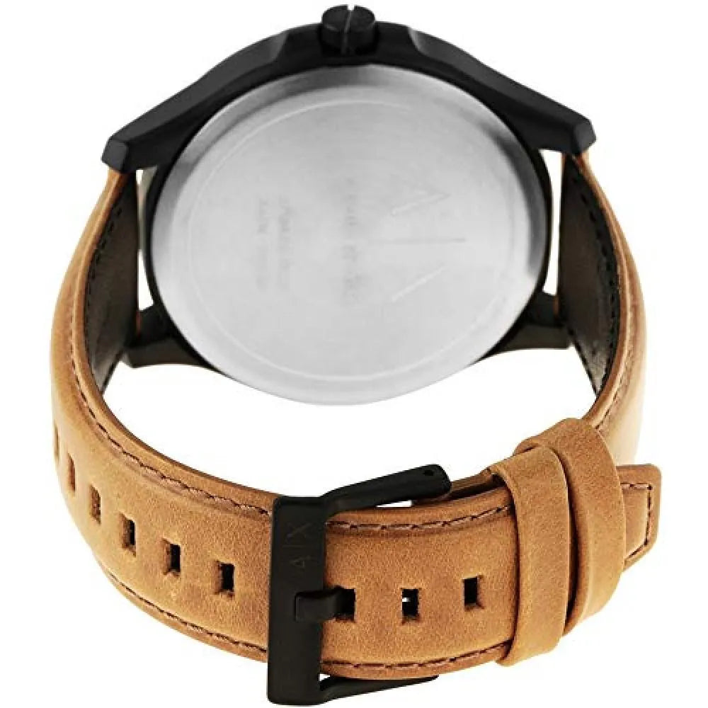 Armani Exchange Hampton Chronograph Green Dial Brown Leather Strap Watch For Men - AX2412