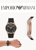 Emporio Armani Luigi Quartz Black Dial Black Rubber Strap Watch For Men - AR11097