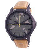 Armani Exchange Hampton Chronograph Green Dial Brown Leather Strap Watch For Men - AX2412