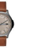 Armani Exchange Hampton Chronograph Grey Dial Brown Leather Strap Watch For Men - AX2414