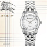 Burberry Heritage Check White Dial Silver Steel Strap Watch for Women - BU1853