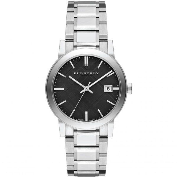 Burberry The City Black Dial Silver Stainless Steel Strap Watch for Women - BU9001