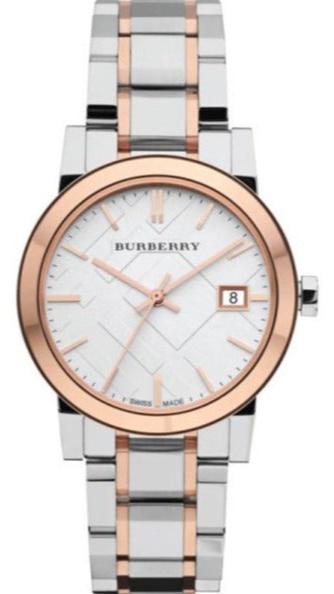 Burberry The City White Dial Two Tone Steel Strap Watch for Women - BU9105