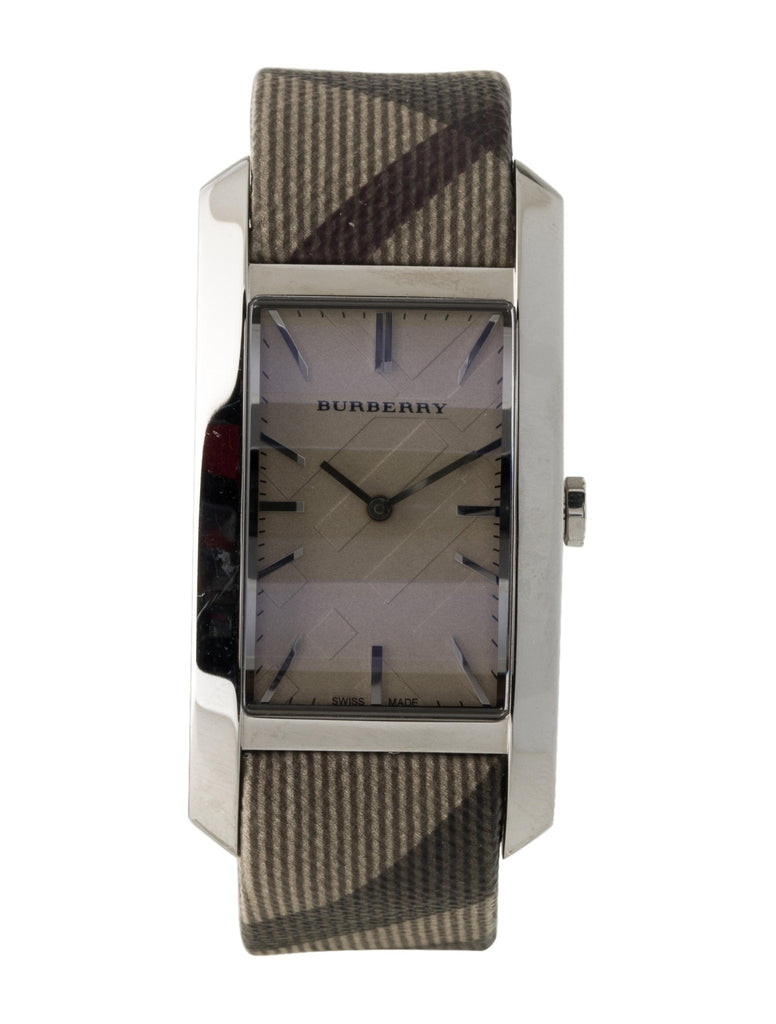 Burberry The Pioneer Grey Dial Leather Strap Watch for Women - BU9504