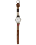 Burberry Utilitarian White Dial Multicolor Leather Strap Watch for Women - BU7863