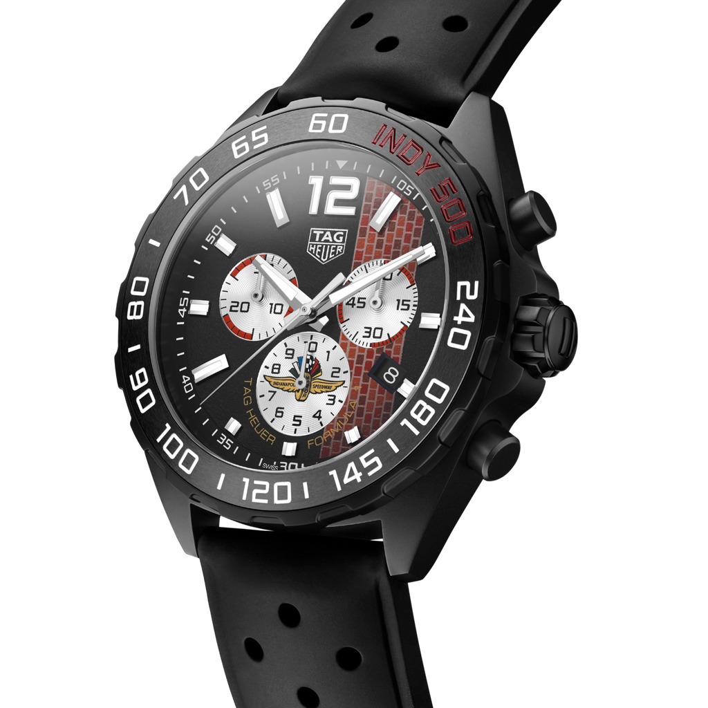 Tag Heuer Formula 1 Indy 500 Limited Edition Chronograph Black Dial Black Rubber Strap Watch for Men - CAZ101AD.FT8024