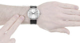Calvin Klein Surround Silver Dial Black Leather Strap Watch for Men - K3W211C6