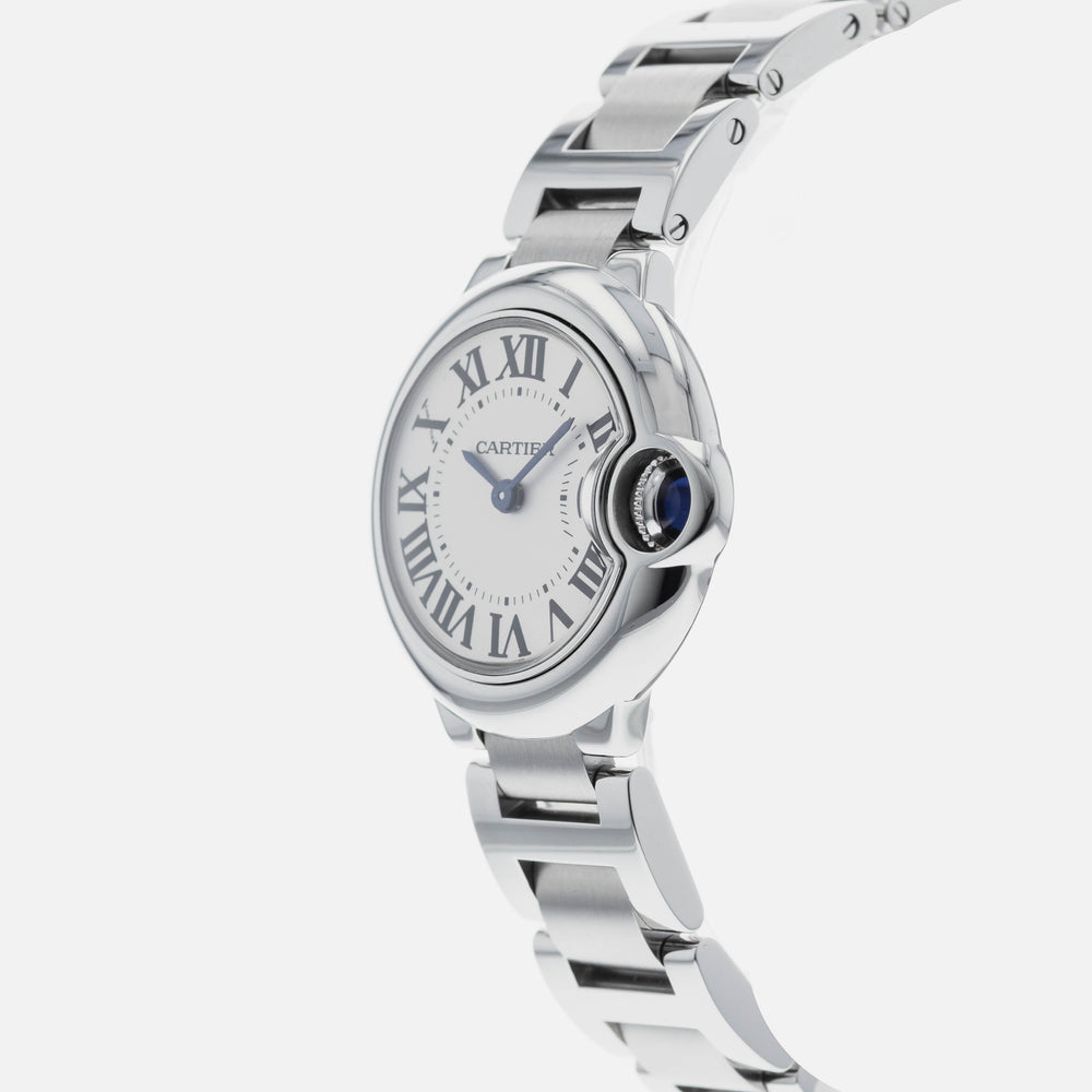 Cartier Ballon Bleu De Cartier White Dial Silver Steel Strap Watch for Women - W69010Z4