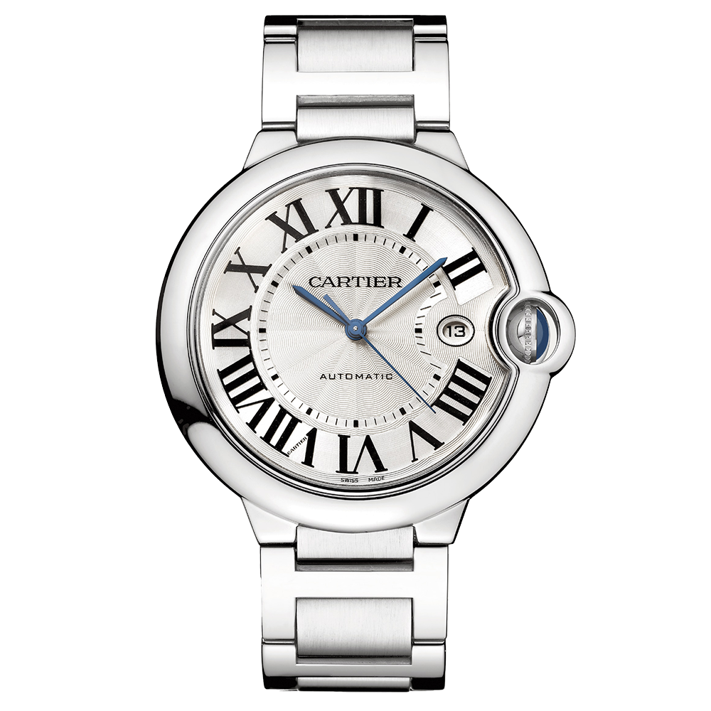 Cartier Ballon Bleu De Cartier Silver Dial Silver Steel Strap Watch for Men - WSBB0049
