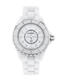Chanel J12 Diamonds Quartz Ceramic White Dial White Steel Strap Watch for Women - J12 H2422