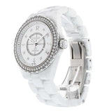 Chanel J12 Quartz Diamonds White Dial White Steel Strap Watch for Women - J12 H3110