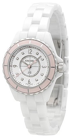 Chanel J12 Quartz Diamonds Ceramic White Dial White Steel Strap Watch for Women - J12 H4466